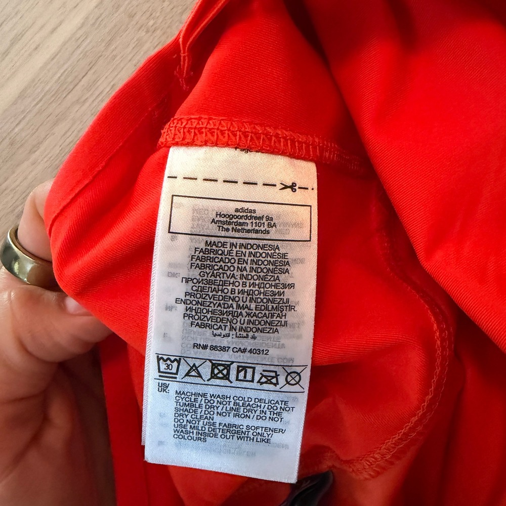 Adidas Stella McCartney Truepace Mini Dress Athletic Medium Orange Vibrant Fun - Picture 10 of 11